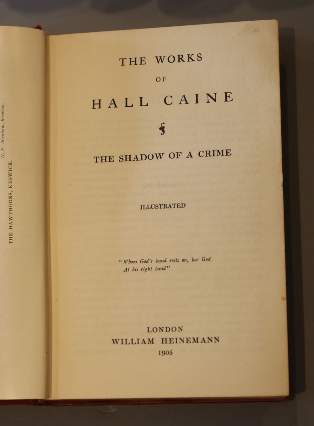 Caine, Hall - The Works of Hall Caine, 10 vols, 8vo, red leather backed red cloth, introduction by Bram Stoker, William Heinemann, Lond